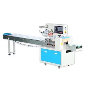 Horizontal Pillow Packing Machine for Cookies Bread Back Seal Film Pouch Packaging