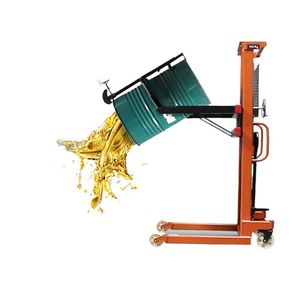 Steel Manual Hydraulic Transport Vehicle Oil Drum Tipping Lifting and Dumping Plastic Manual Hydraulic Vehicle