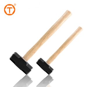High Steel Wooden Handle Solid Sledge Hammer with Powder Coated Hammer Head