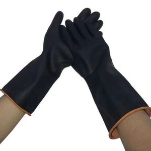 Nitrile Cleaning Industrial Gloves Flock Lined Chemical-Resistant Safety Gloves