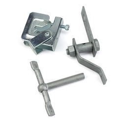 According to Drawing Door Hinge Draw Latch Lock Galvanized Carbon Steel Swing Eye Bolts with Heavy Duty Pipe Support Clamp Bracket