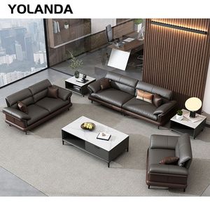 Yolanda Modern Home Nordic Style Living Room Furniture Design Leather 4 Seater Office Visitor Single Sofa Set