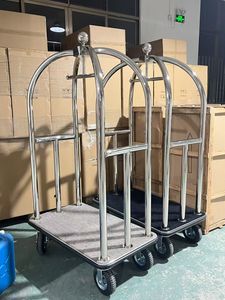 Specialty Hotel Luggage Trolley Stainless Steel