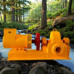 Small Propeller Hydro Turbine Generator Running on Water