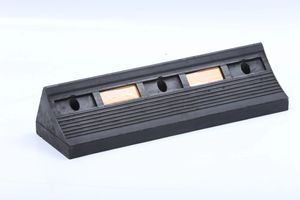 Black/Yellow, Customizable Rubber Parking Block - Heavy Duty Wheel Stopper Wheel Chock