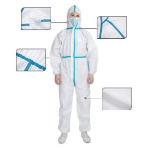 Medmount Safety Waterproof Type 3/4/5/6 SMS/SMMS/Microporous Protection Coverall with Hood/Collar/Boot
