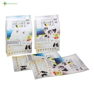 Wholesale Pet Food Packaging Resealable Flat Bottom Zipper Pouch