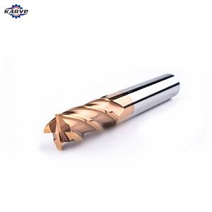Karve Manufacture Cutting CNC Solid 4 Flat Tungsten Carbide Indexable End Mill Tools Milling Cutter