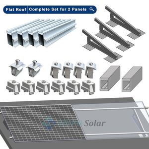 Good Quality Factory Price Flat Roof Complete Solar 2 Panels Mounting System Accessories with Concrete