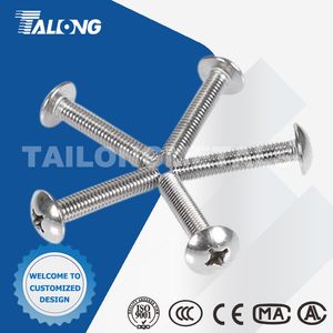 304 Stainless Steel M2 M2.5 M3 M4 M5 M6 M8 Large Flat Round Cross Screw Phillips Truss Umbrella Head Bolt Length3~80mm Phillips Head Screw
