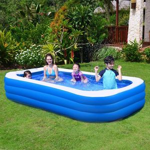 366cm*193cm*56cm Rectanqular Children Inflatable Swimming Pool for Kids Family PVC Material Ground Pools for Adults