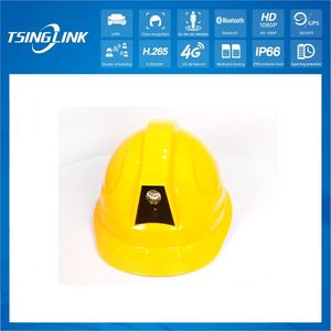 Outdoor Mine Oilfield Construction Site IP66 Battery 1080P HD CCTV Video Transmission Face Recognition Safe Production 4G Intelligent Safety Helmet Camera