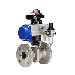Premium Industrial 3-Way Stainless Steel Ball Valve with Electric Actuator