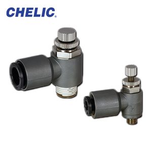CHELIC Speed Control Pneumatic Fitting Inline, Elbow and Universal Types for Precise Actuator Speed Regulation