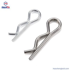 304 Stainless Steel R-Shaped Opening Pin Wave Pin Elastic Spring Card Hairpin Lock Safety Steel Pin Clevis Pin Safety Pin Hardware