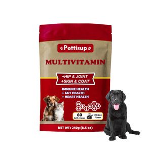 Pettisup 60 Chews Probiotics Supplement Pet Gut Health Support Dog Probiotics Soft Chews Digestive Health Chewable Dog Treats