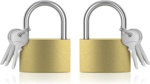 Brass Padlock for Storage Units and Cabinets - 2 PCS
