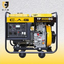 6.5kw 6.5kVA 6.5 Kw kVA 6500W 6500 Watt 50Hz Small Diesel 15HP 192f Engine Silent Electric Portable Open Frame Generator Key Start for Home with ATS