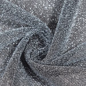 Factory Sales Custom Elastic Tinsel Thread Polyester Fabric for T-Shirt & Dresses