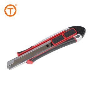 Custom Logo OEM Clear safety Box Cutter Snap off Metal Body Handle 18 mm Retractable Tool Knives Utility Knife