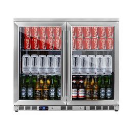 Double Glass Door Small Commercial Display Refrigerator Back Bar Cooler