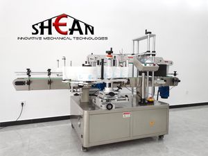 Automatic Double Sided Labeling Shampoo Glass Round Bottle Machine