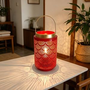 Portable Filament LED Iron Lantern Indoor Outdoor Decor Lamp