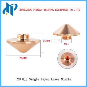 D28 H15 Single Layer Laser Nozzle CO2/Fiber Laser Nozzle for Fiber Laser Cutting Machine