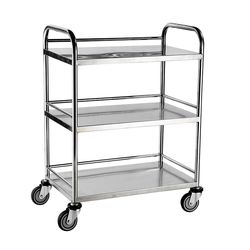 4"TPR Medical Stainless Steel Treatment Trolley on Silent Wheels
