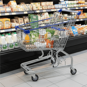 Factory Price Customized Supermarket Trolley Professional Manufacturer Hand Metal Grocery Rolling Shopping Cart
