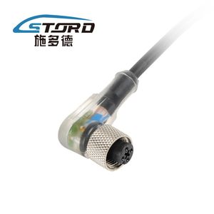 Sensor Industrial Socket, Elbow Hole Socket Connecting Plug Cable (M12 specification) Rk02-2-3-P