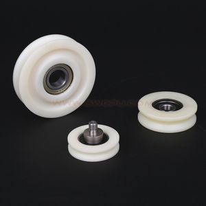 ODM OEM White Nylon Plastic Bearing Wheels Transmission Plastic V Grooved Pulley