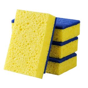 2023 New Kitchen Brush Pot and Dish Washing Multifunctional Quick Water Absorption and Decontamination Wood Pulp Sponge