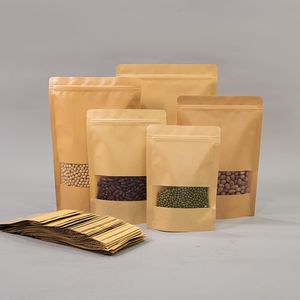 Kraft Pouch Clear or Frosty Window Bag Paper Bag Basic Customization Factory Customized OEM Print Brown White Fro Dried Food Bread Bag