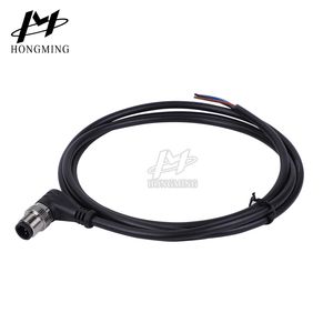 M12 90 Degree Industrial Automation Wire Harness M12 3-Core Full Series Injection Molding Connector Aviation Plug