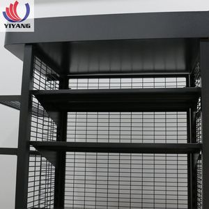 Metal Floor Stand Sturdy Hook Design Double Side Black Display Stand