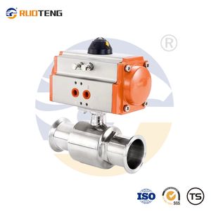 [Ruoteng] Sanitary Stainless Steel 316L Manual Welding Two-Piece Straight-Through Pneumatic Actuator Ball Valve