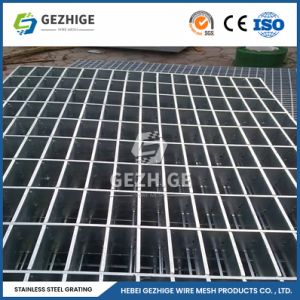 Gezhige Self-Cleaning Stainless Steel Channel Grate Manufacturing Custom Iron Steel Grating China 25 30mm Bearing Bar Pitch Ss Floor Drain Grating