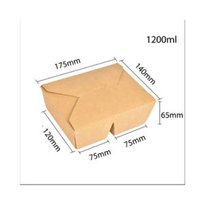 Food Boxes Container Kraft Sandwich Brown Disposable for Packaging Cardboard Craft Fast Take Away Recycled Paper Lunch Box