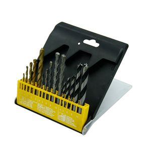 Combination Sorted Twist Drill Bits 16 PCS Set for Drilling Metal Wood Masonry