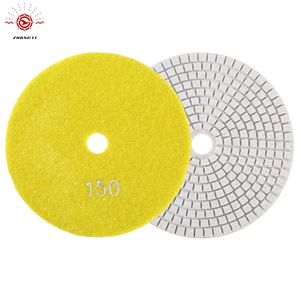 4'' Wet/Dry Diamond Polishing Pads with Hook&Loop Back for Granite Marble