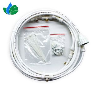 White 15 Meters Mist Cooling System Kit for Drip Irrigation with Fittings