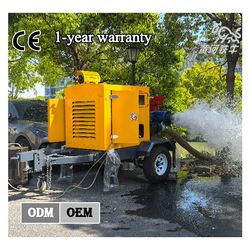 Customized Trailer Type Non-Clogging Self-Priming Flood Prevention Diesel Engine Centrifugal Water Pump