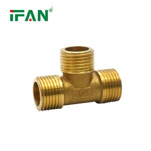 Ifan Free Sample High Pressure Brass Threaded Fittings Male Tee 1/2''-1'' Brass Fitting