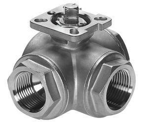 Stainless Steel Electric Flange Tee/Three Way Internal Thread Ball Valve