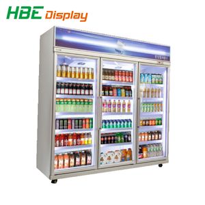Commercial Refrigerator Upright Multi-Deck Beverage Chiller Supermarket Refrigerator with Advertisement Board