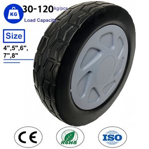 4 5 6 7 8 Inch Solid Rubber Plastic PP Replacement Tire Wheels for Toy Lawn Mower Golf Utility Folding Cart Wagon Spreader Tyre