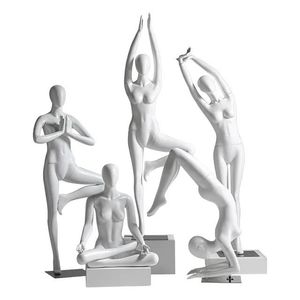 Fashion Design Full Body Fiberglass Sports Window Display Female Yoga Mannequin