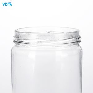 Custom Hot Sale Clear Borosilicate 580ml Glass Storage+Bottles+Screw Lid Food Glass Jar Containers