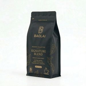 Custom Printed Kraft Paper Flat Bottom Pouch 500g 1.5kg Coffee Powder Bean Food Packaging Bag with Valve